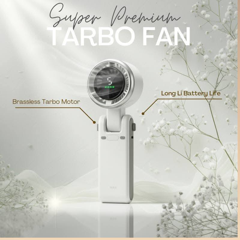 Portable Handheld Mini Fan, Foldable Powerful Winds Turbo Fan