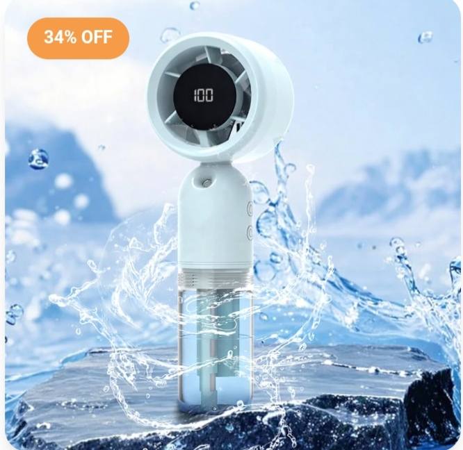 Portable Handheld Mini Fan, Foldable Powerful Winds Turbo Fan