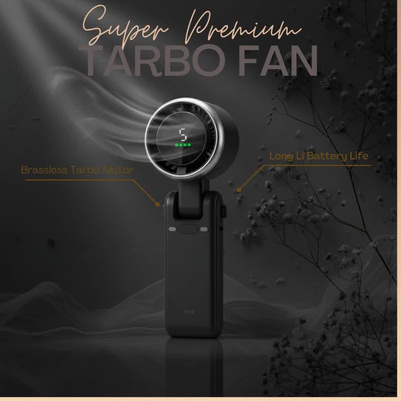 Portable Handheld Mini Fan, Foldable Powerful Winds Turbo Fan